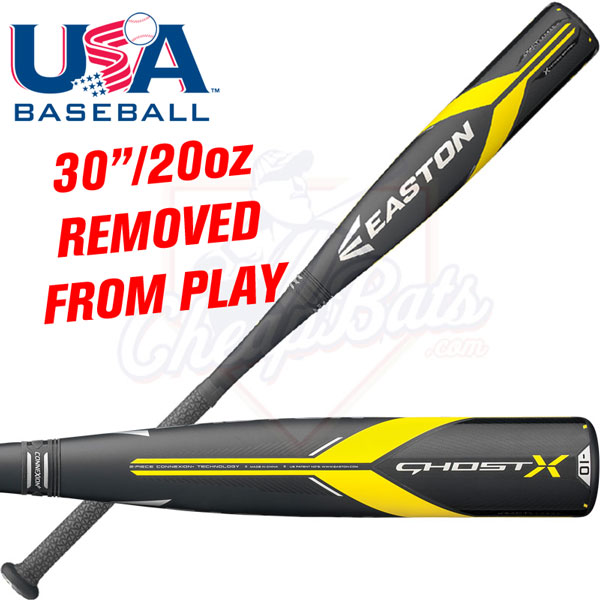 30 Inch 2018 Easton Ghost X USA Bat Pulled From Play By USA Baseball
